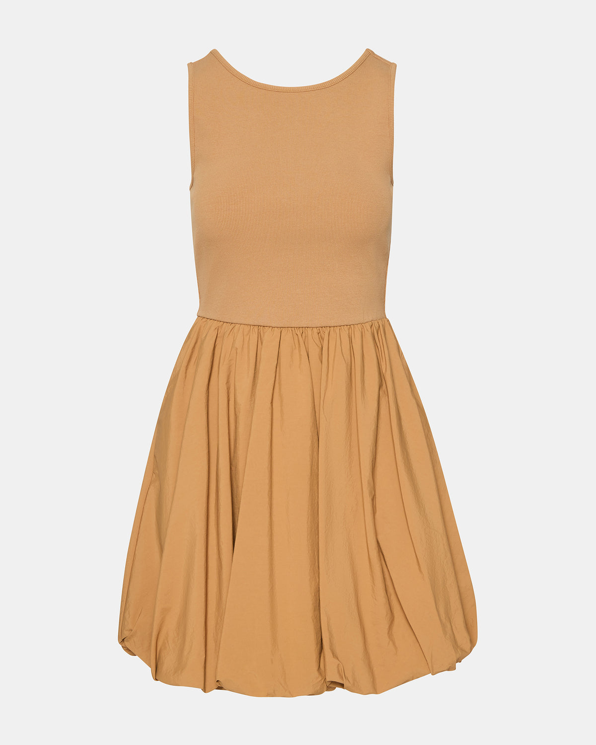 PALERMO Camel Women's Mini Bubble-Hem Dress | Steve Madden Essential