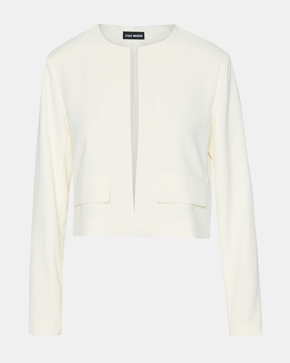 SERENEA White Women's Long-Sleeved Open-Front Blazer | Steve Madden Essential