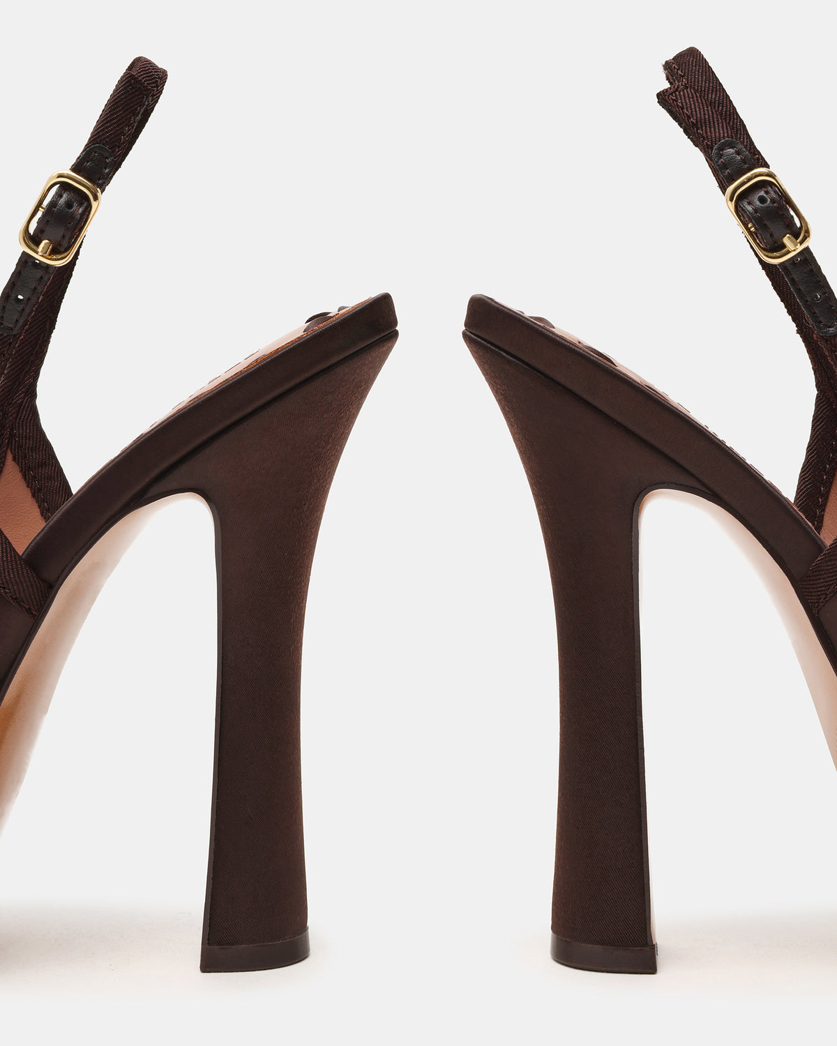 SOFIE Brown Satin Bow Slingback Platform Women's Heel | Steve Madden New