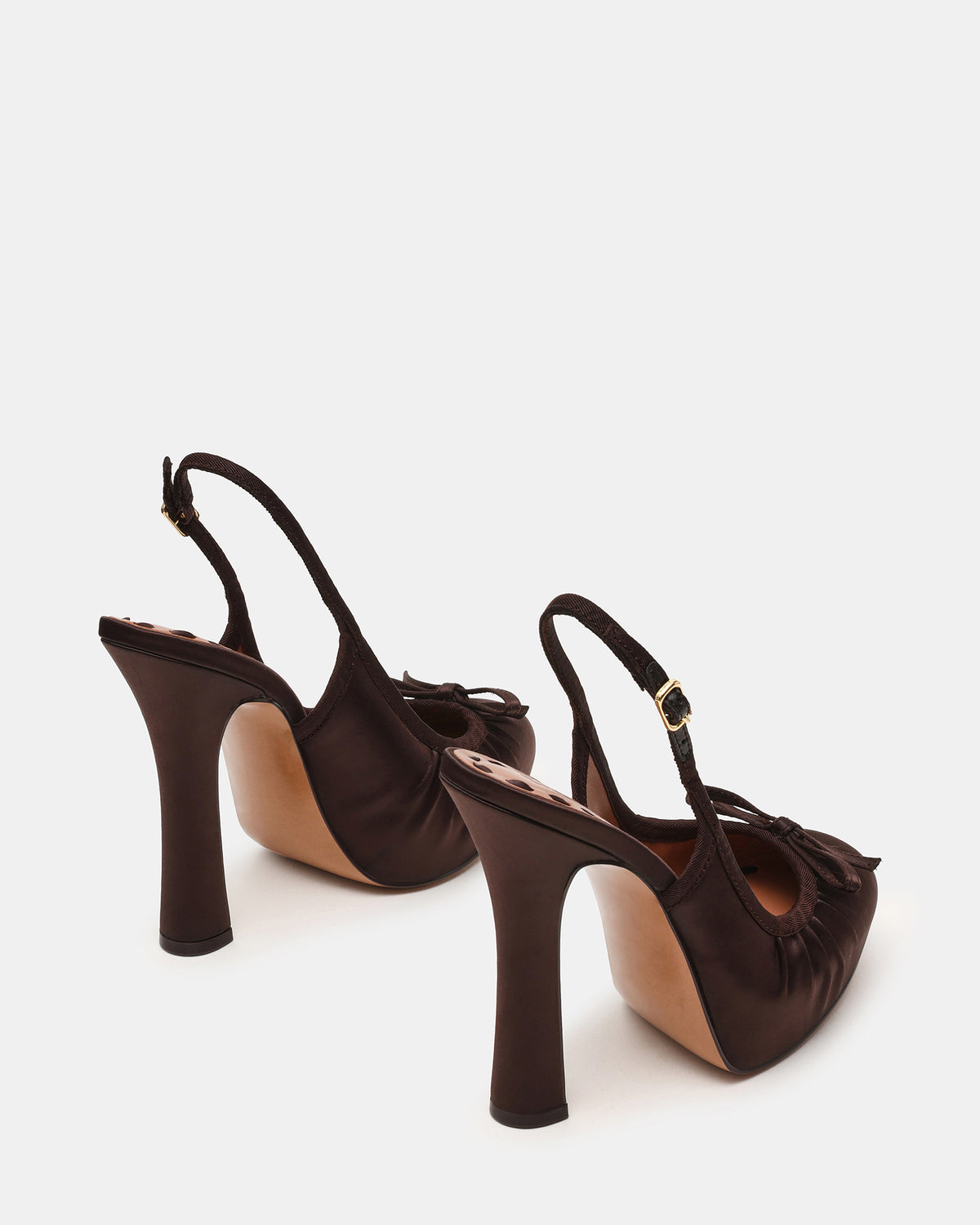 SOFIE Brown Satin Bow Slingback Platform Women's Heel | Steve Madden New