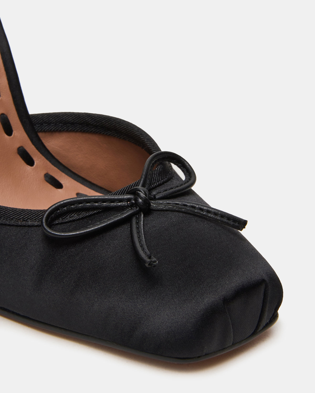 LARINA Black Satin Square-Toe Stiletto Pump Lace-Up Women's Heel | Steve Madden Classic