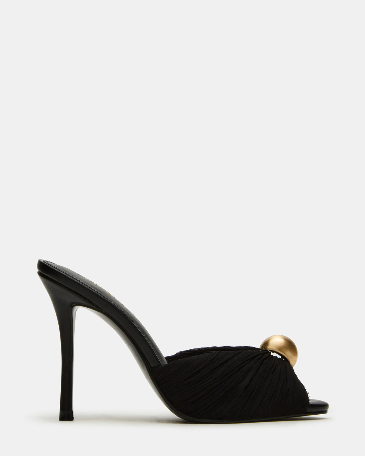 PRIYA Black/Gold Mule Women's Heel | Steve Madden Essential