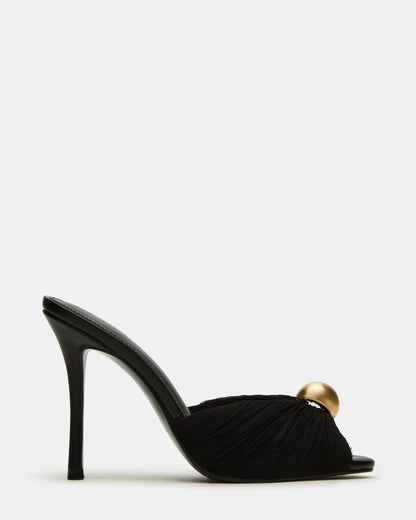 PRIYA Black/Gold Mule Women's Heel | Steve Madden Essential