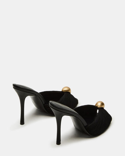 PRIYA Black/Gold Mule Women's Heel | Steve Madden Essential