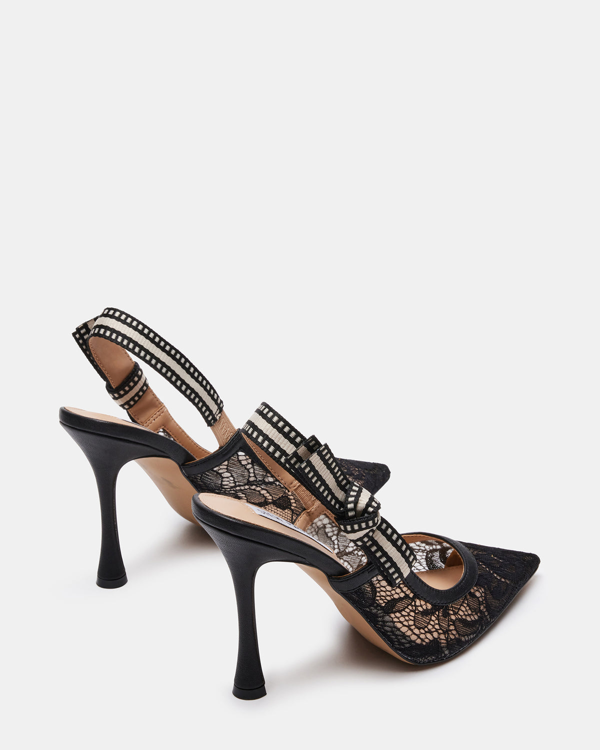 BRI Black Lace Slingback Pump Women's Heel | Steve Madden Hot Sale