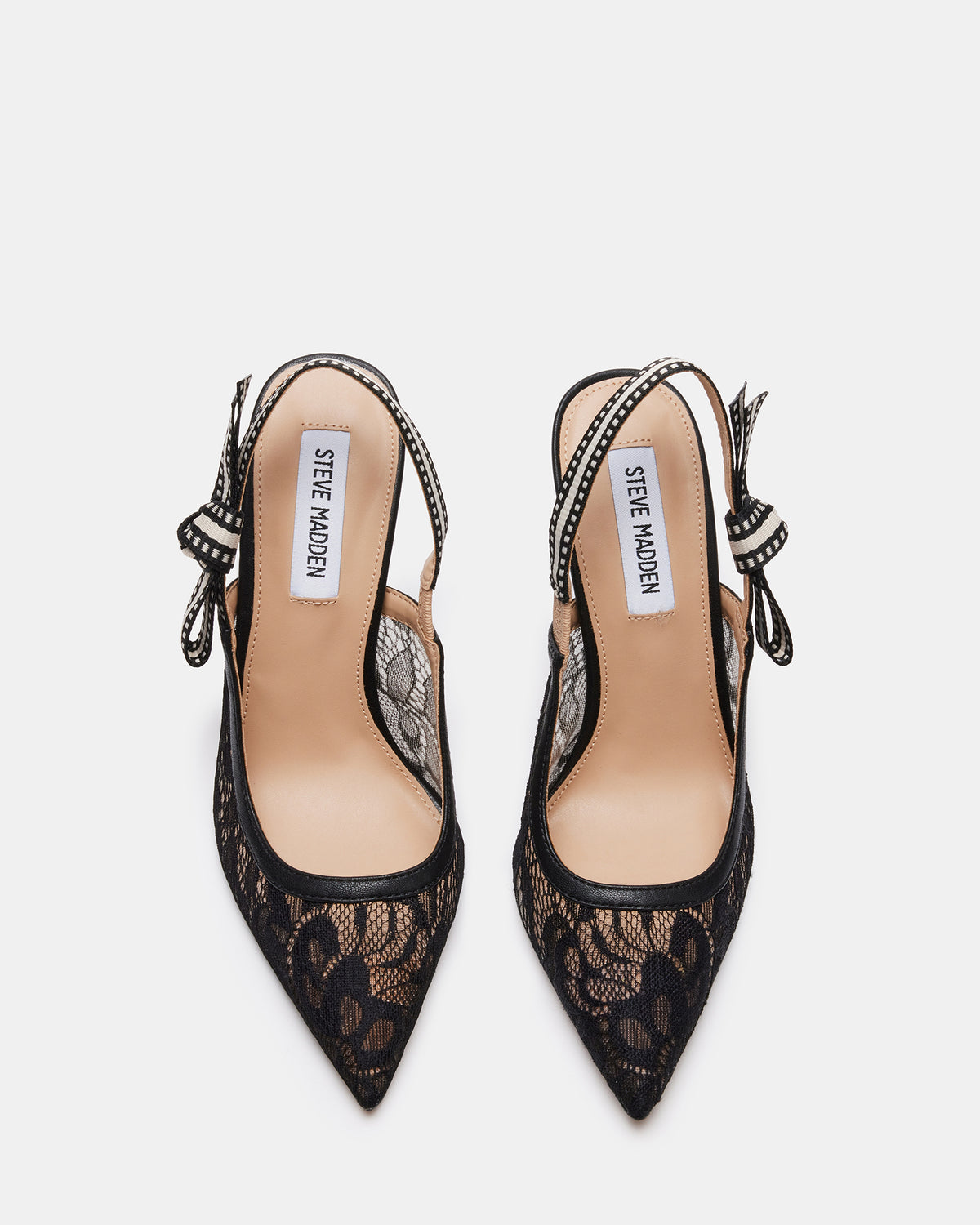 BRI Black Lace Slingback Pump Women's Heel | Steve Madden Hot Sale