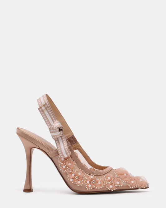 BRI Mesh Blush Slingback Pump Women's Heel | Steve Madden Sale