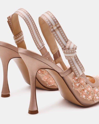 BRI Mesh Blush Slingback Pump Women's Heel | Steve Madden Sale