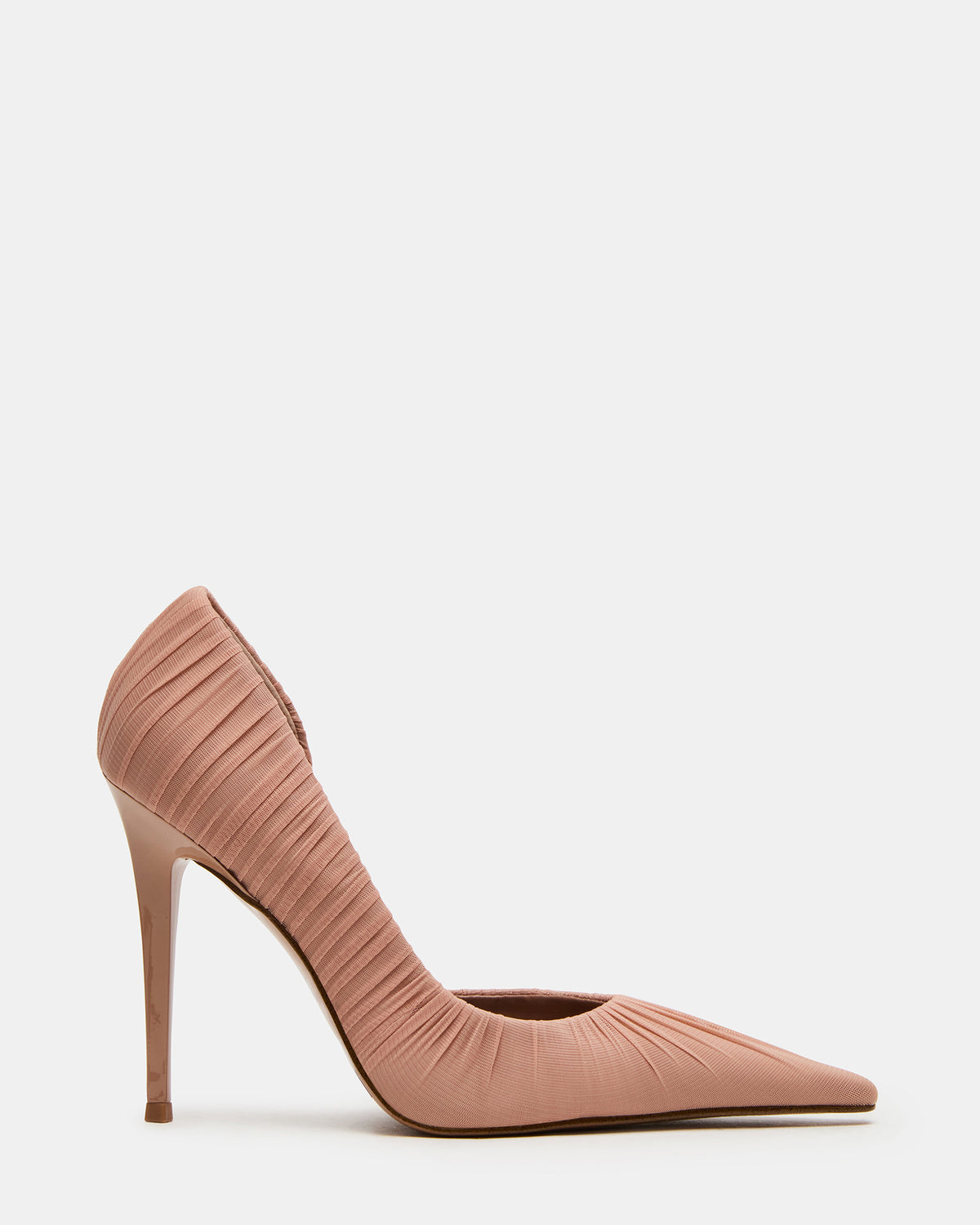 ELEGANT Mocha Ruched Pointed-Toe Stiletto Pump Women's Heel | Steve Madden Exclusive