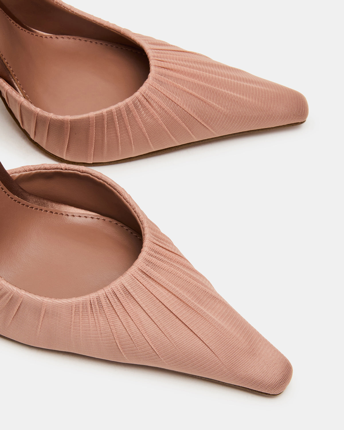 ELEGANT Mocha Ruched Pointed-Toe Stiletto Pump Women's Heel | Steve Madden Exclusive
