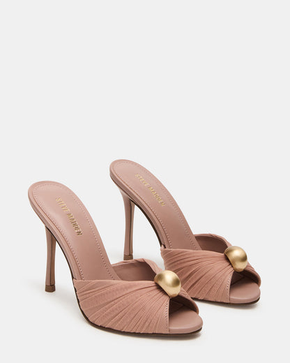 PRIYA Mocha/Gold Mule Women's Heel | Steve Madden Signature