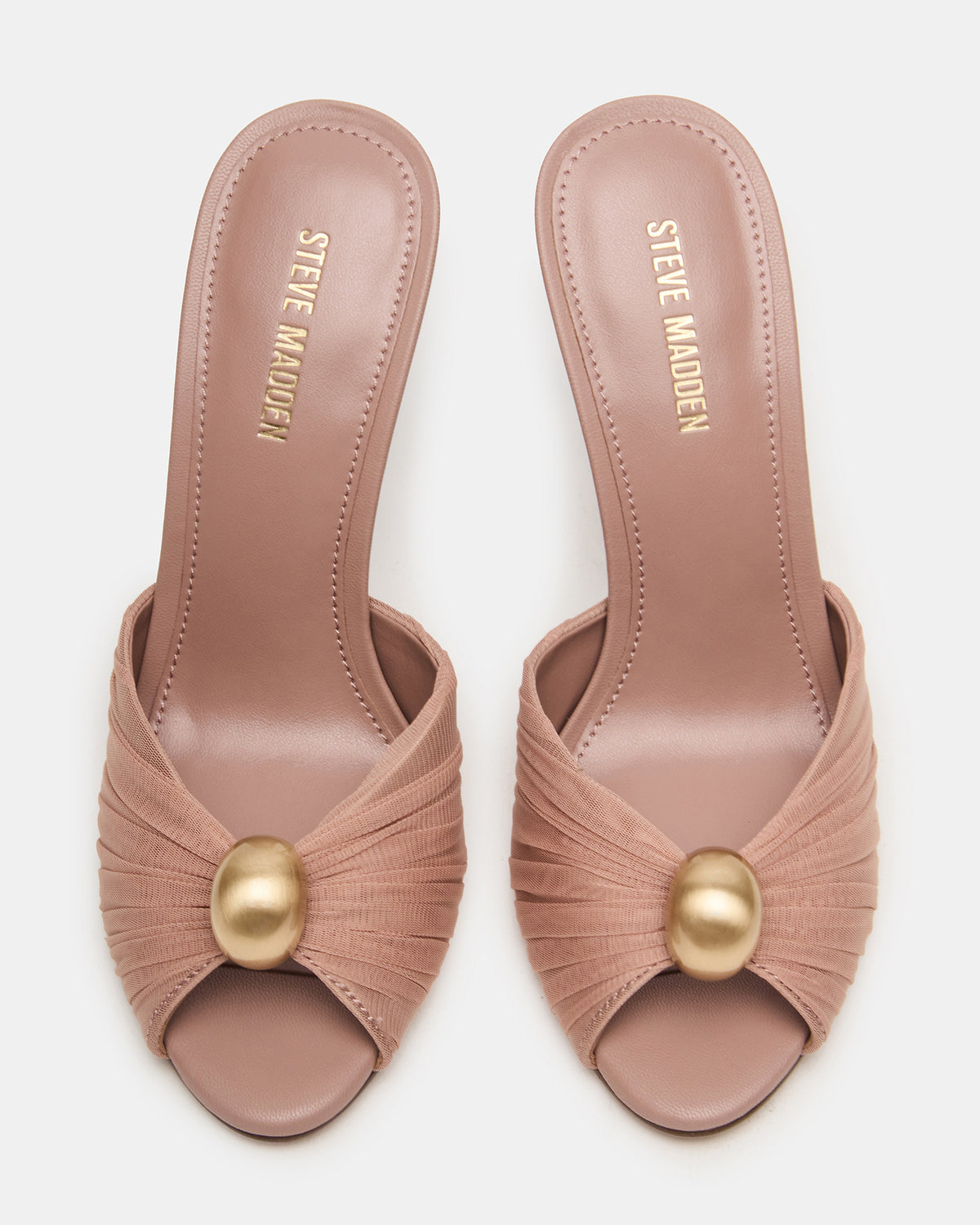 PRIYA Mocha/Gold Mule Women's Heel | Steve Madden Signature