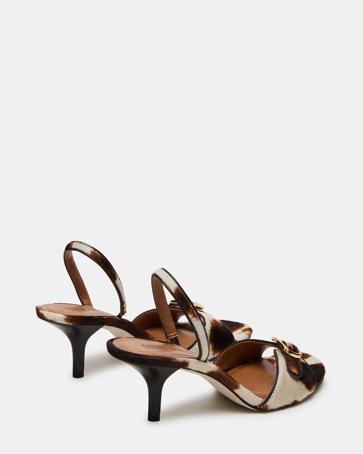 HENRIETTA Brown Cow Print Slingback Square-Toe Women's Heel | Steve Madden Value