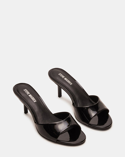 KENDRIX Black Leather Women's Mule Heel | Steve Madden Trending