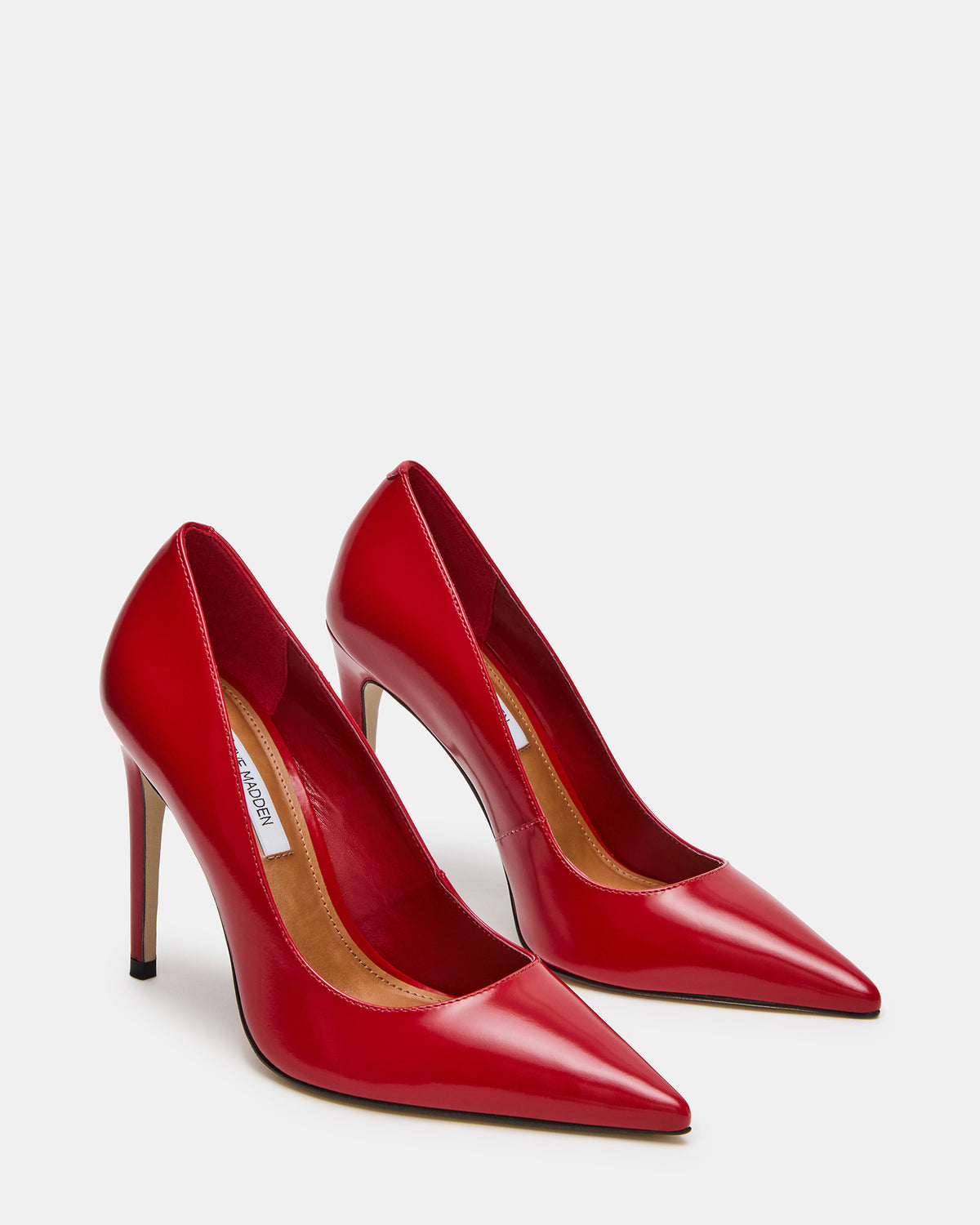 NOIR Red Leather Pointed-Toe Stiletto Pump Women's Heels | Steve Madden Customer Favorite