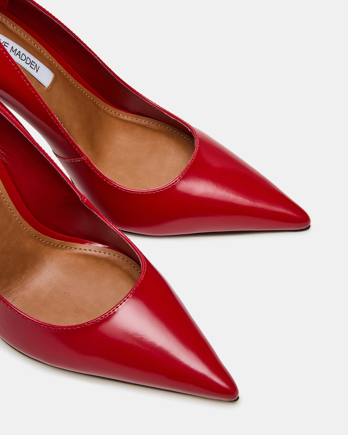 NOIR Red Leather Pointed-Toe Stiletto Pump Women's Heels | Steve Madden Customer Favorite