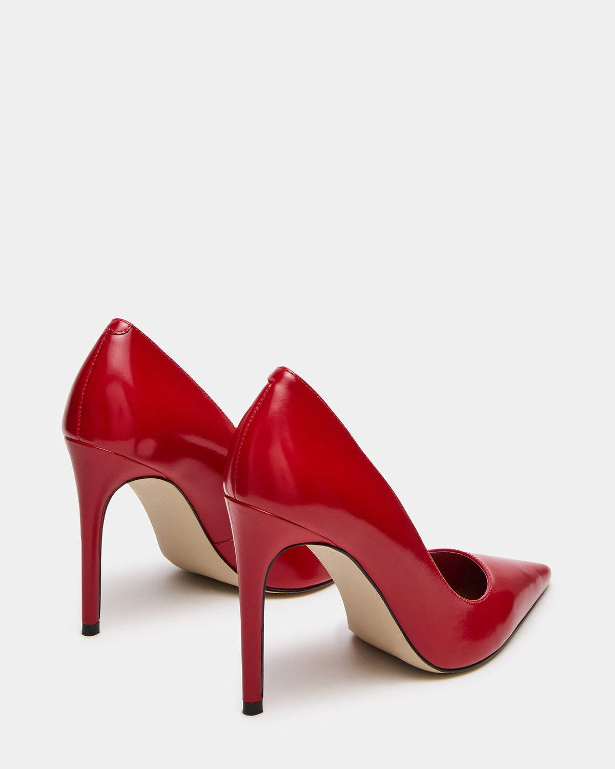 NOIR Red Leather Pointed-Toe Stiletto Pump Women's Heels | Steve Madden Customer Favorite