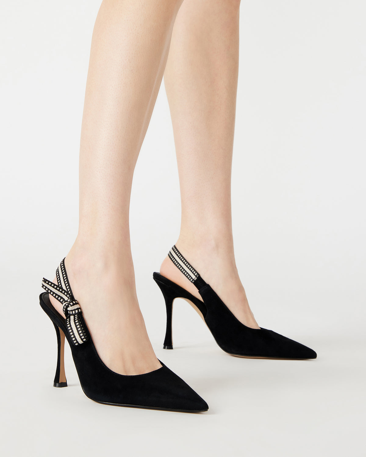 BRI Black Suede Slingback Pump Women's Heel | Steve Madden Top Pick
