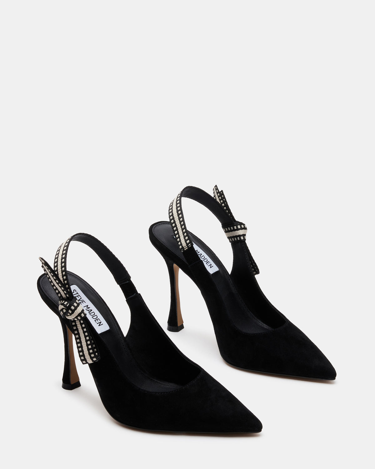 BRI Black Suede Slingback Pump Women's Heel | Steve Madden Top Pick
