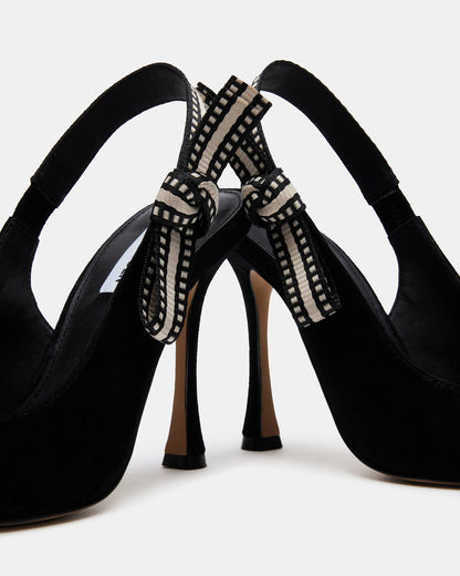 BRI Black Suede Slingback Pump Women's Heel | Steve Madden Top Pick