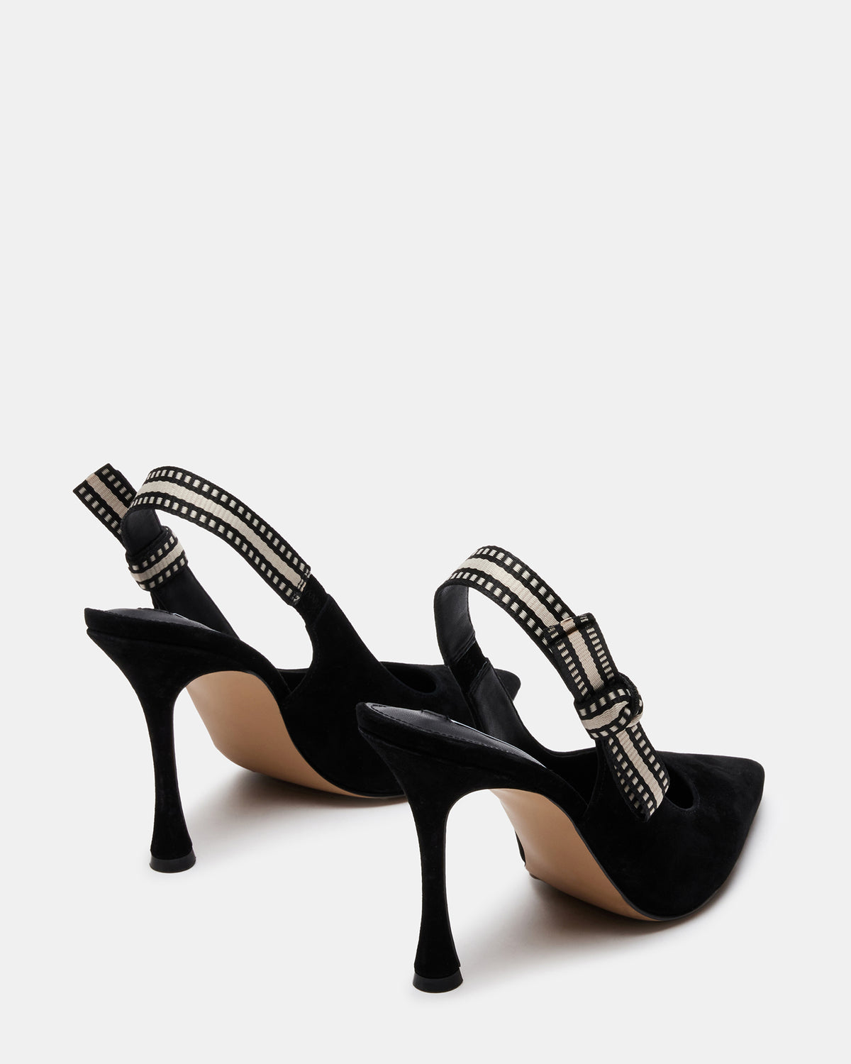 BRI Black Suede Slingback Pump Women's Heel | Steve Madden Top Pick