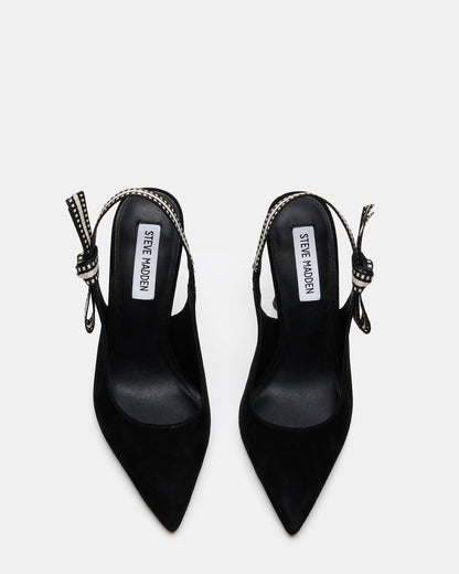 BRI Black Suede Slingback Pump Women's Heel | Steve Madden Top Pick