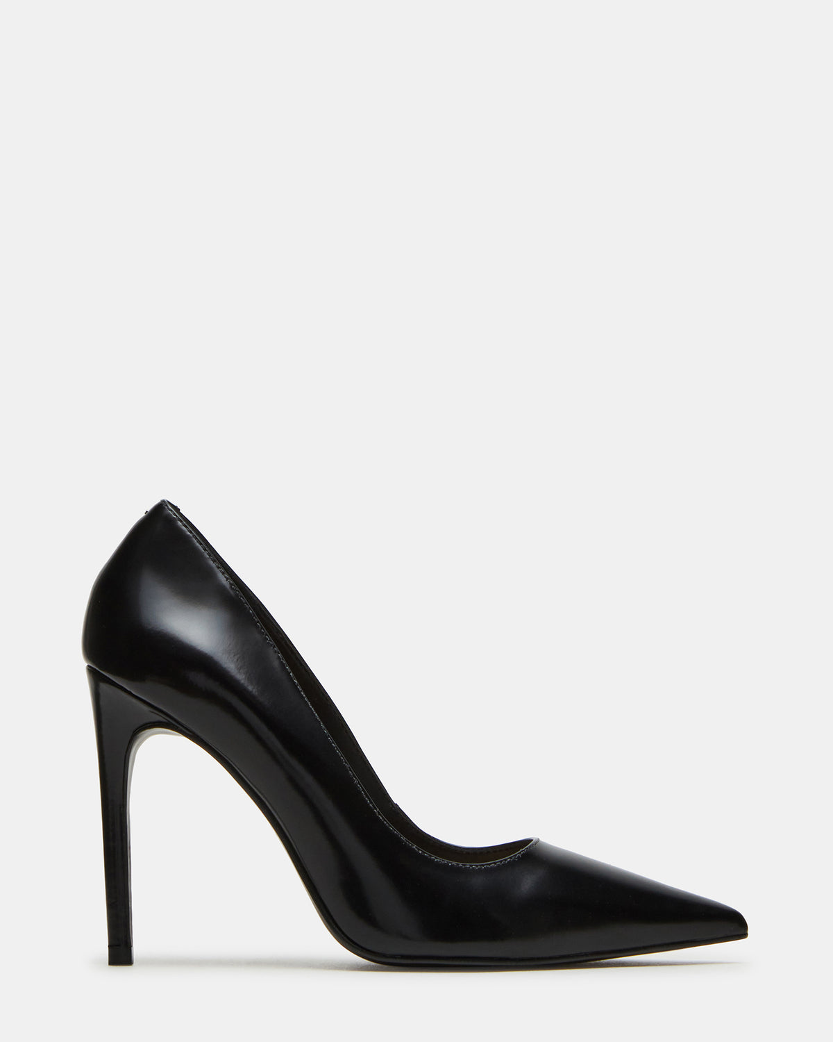 NOIR Black Leather Pointed-Toe Stiletto Pump Women's Heels | Steve Madden Trending