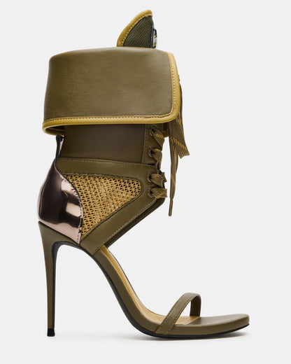 CASELLA Olive Open-Toe Stiletto Lace-Up Women's Heel | Steve Madden Great Value