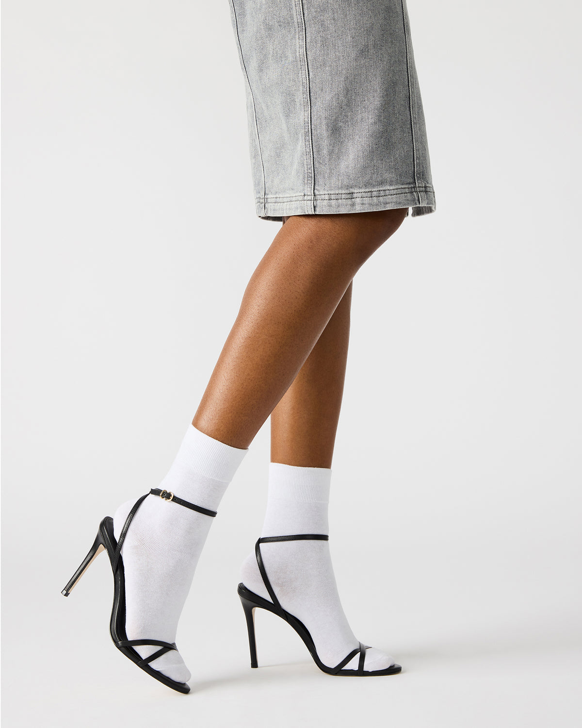 JYPSEY Black Leather Strappy Stiletto Women's Heel | Steve Madden Best Seller