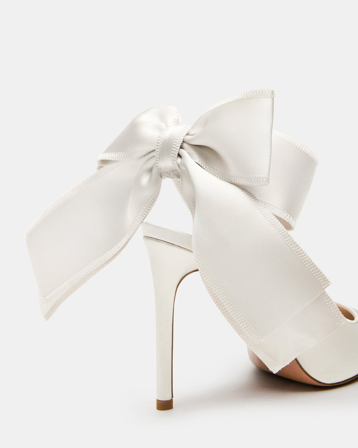TEACUP Ivory Satin Women's Pointed-Toe Slingback Heel | Steve Madden Value