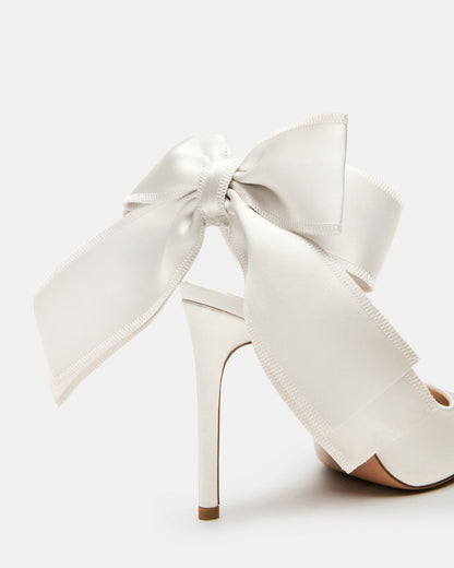TEACUP Ivory Satin Women's Pointed-Toe Slingback Heel | Steve Madden Value