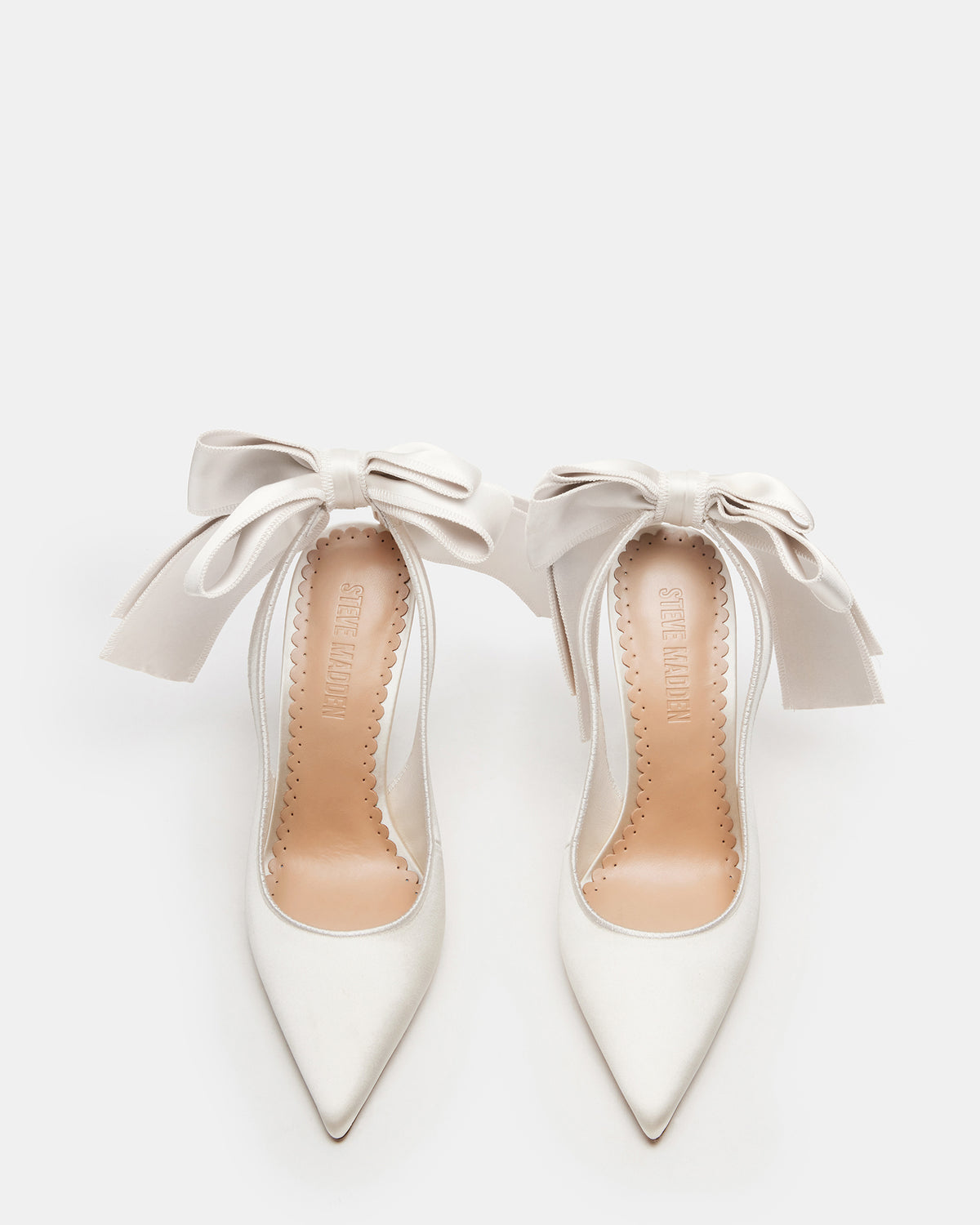 TEACUP Ivory Satin Women's Pointed-Toe Slingback Heel | Steve Madden Value