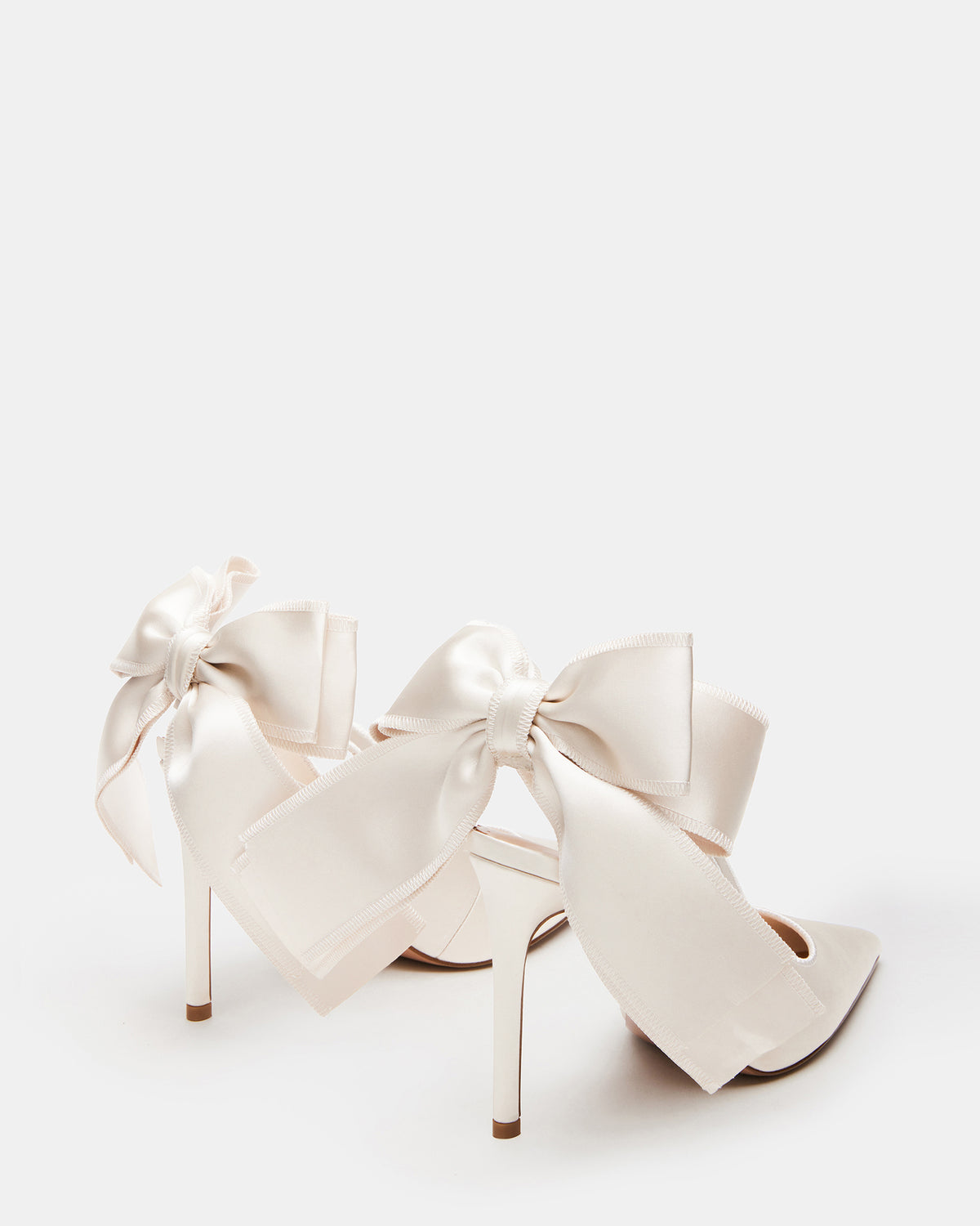 TEACUP Ivory Satin Women's Pointed-Toe Slingback Heel | Steve Madden Value