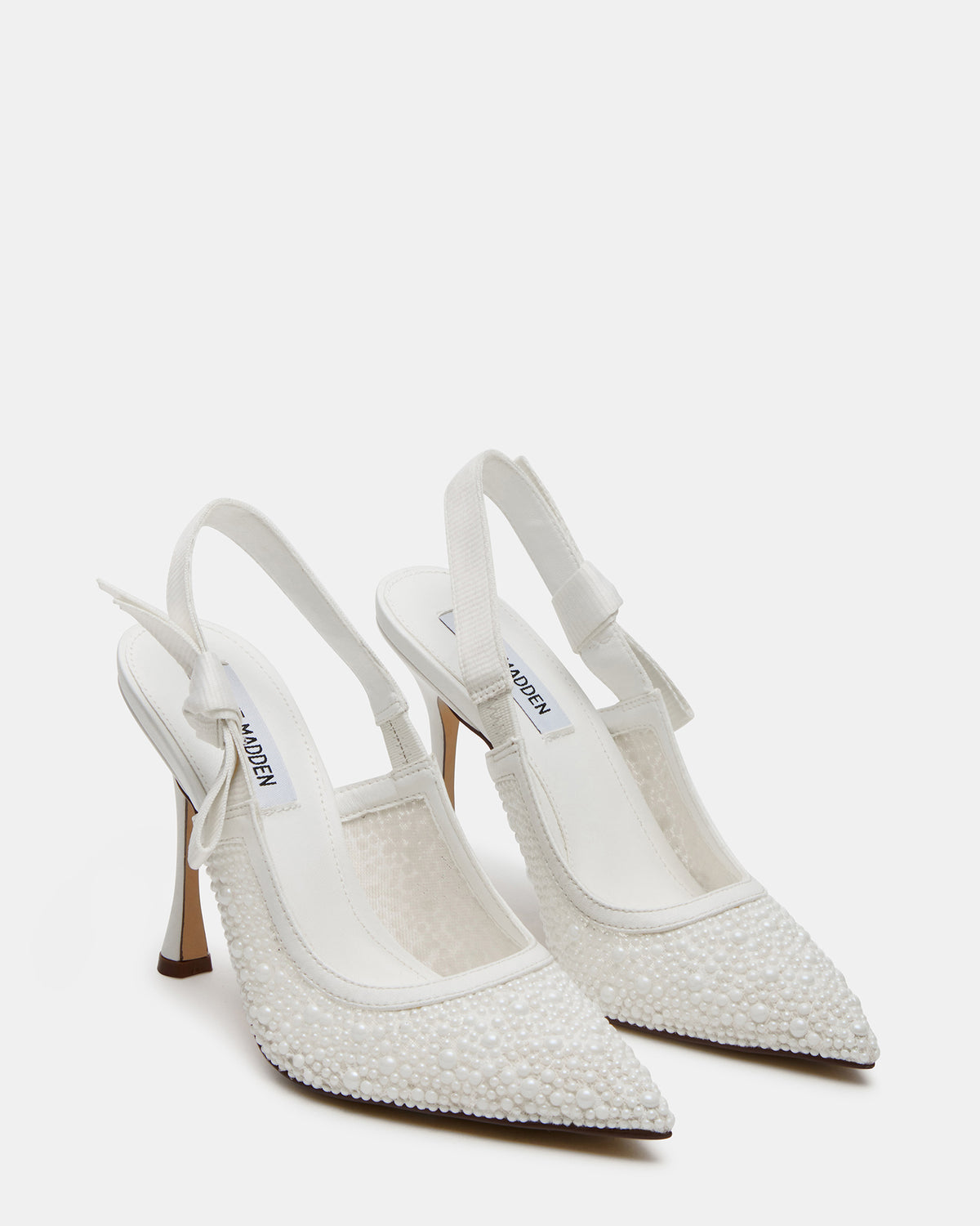 BRI White Lace Slingback Pump Women's Heel | Steve Madden Featured