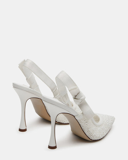 BRI White Lace Slingback Pump Women's Heel | Steve Madden Featured