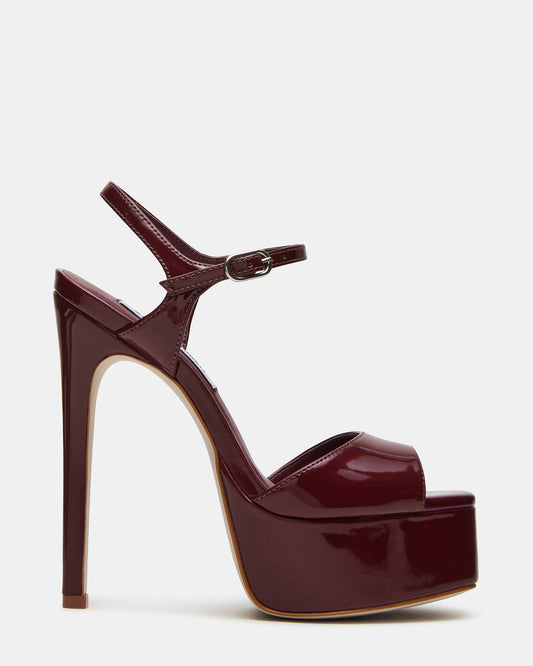 COLOGNE Wine Patent Platform Stiletto Women's Heel | Steve Madden Trending