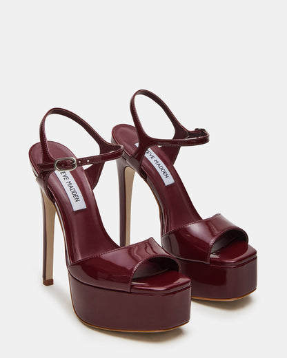 COLOGNE Wine Patent Platform Stiletto Women's Heel | Steve Madden Trending
