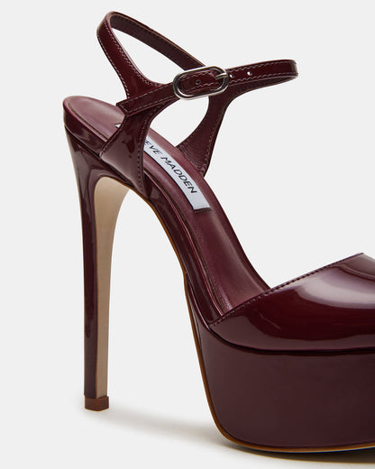 COLOGNE Wine Patent Platform Stiletto Women's Heel | Steve Madden Trending