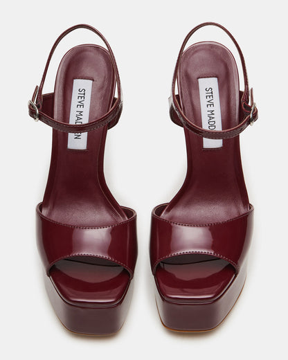 COLOGNE Wine Patent Platform Stiletto Women's Heel | Steve Madden Trending