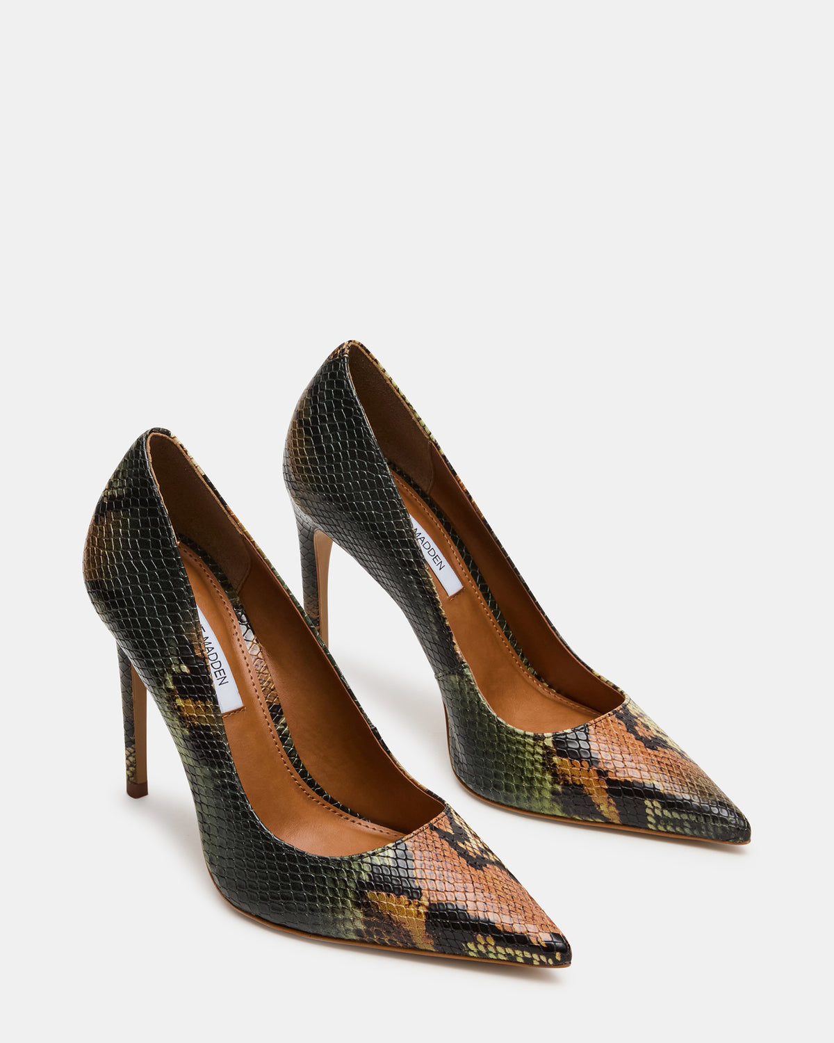 NOIR Green Snake Pointed-Toe Stiletto Pump Women's Heels | Steve Madden Great Value