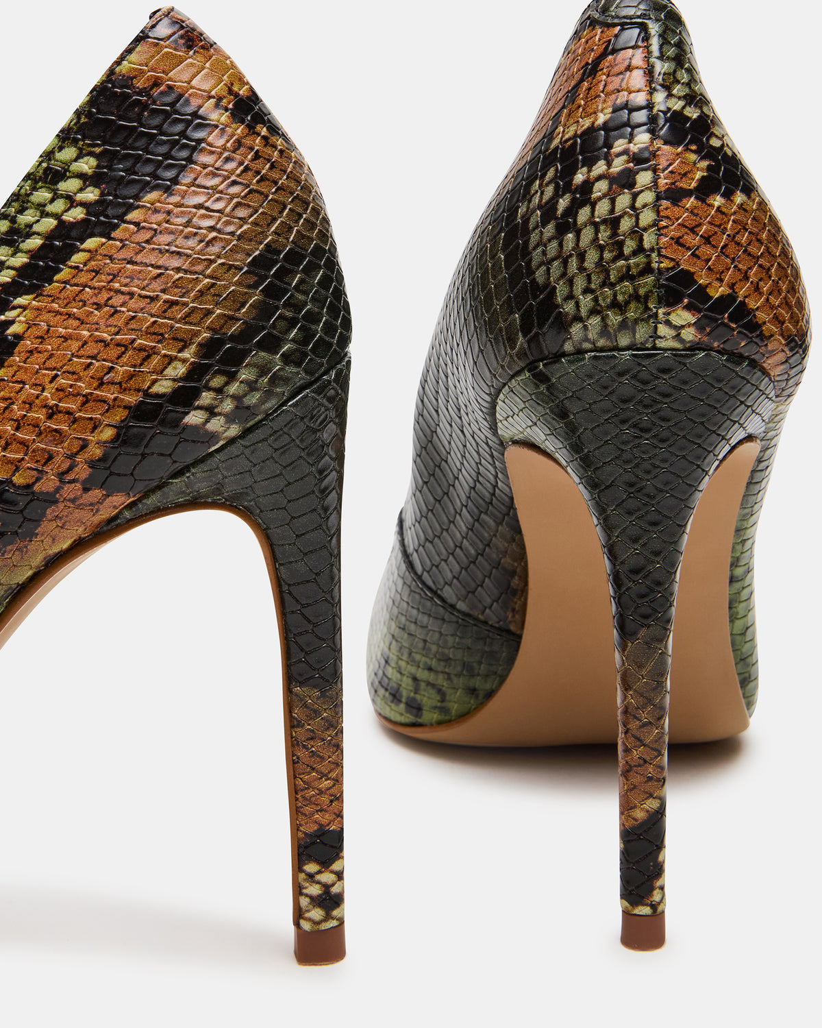 NOIR Green Snake Pointed-Toe Stiletto Pump Women's Heels | Steve Madden Great Value