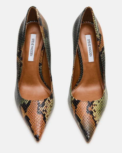 NOIR Green Snake Pointed-Toe Stiletto Pump Women's Heels | Steve Madden Great Value