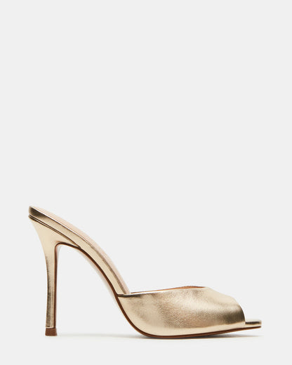 PRIYA Gold Leather Women's Mule | Steve Madden Best Seller