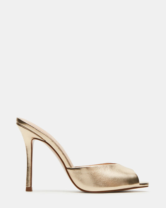 PRIYA Gold Leather Women's Mule | Steve Madden Best Seller