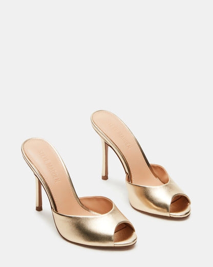 PRIYA Gold Leather Women's Mule | Steve Madden Best Seller