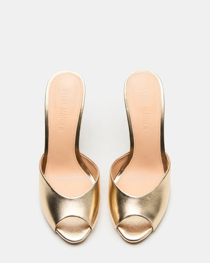 PRIYA Gold Leather Women's Mule | Steve Madden Best Seller