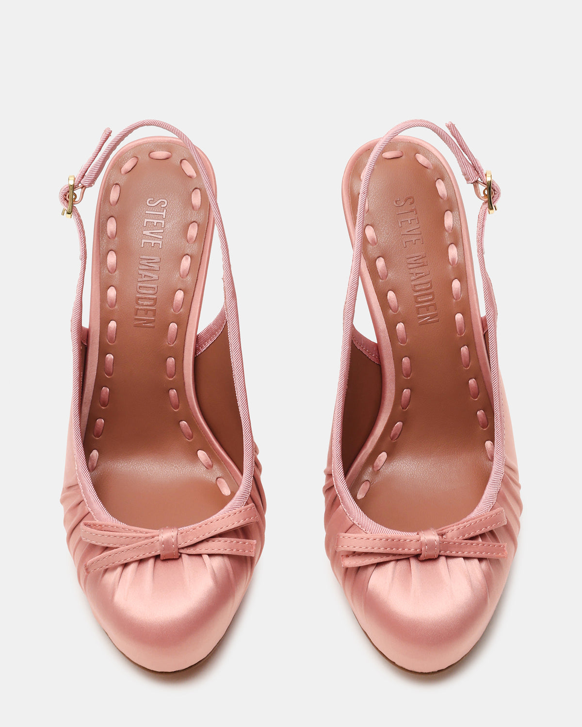 SOFIE Blush Satin Bow Slingback Platform Women's Heel | Steve Madden Essential