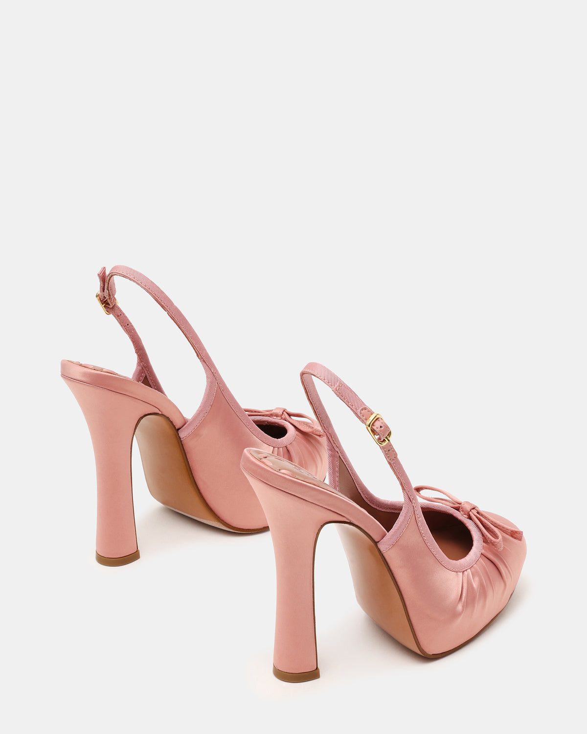 SOFIE Blush Satin Bow Slingback Platform Women's Heel | Steve Madden Essential
