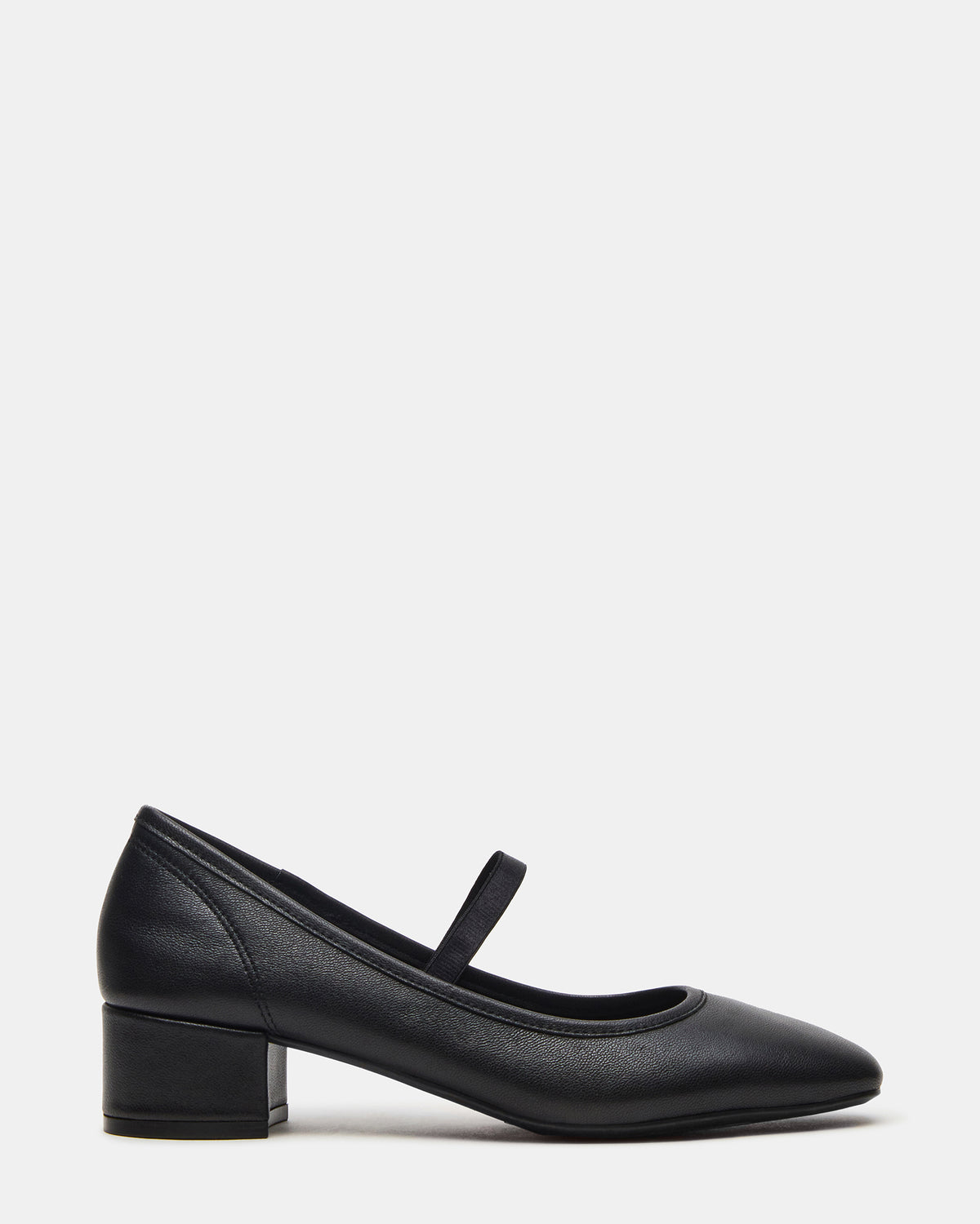 MURAL Black Leather Mary Jane Block Heel Square-Toe Women's Heel | Steve Madden Top Pick
