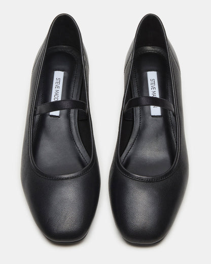 MURAL Black Leather Mary Jane Block Heel Square-Toe Women's Heel | Steve Madden Top Pick